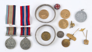 Service medals, medallions and badges, (13 items)