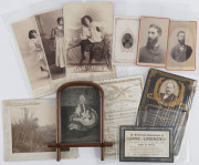 AUSTRALIA: Cartes-de-visite of Constable George Martin (3, various Melbourne or Stawell photographers), Baby Benson (who performed in Melbourne 1875), Unzie & Tom Thumb (by Stewart, Melbourne), several memorial cards and several other items. (14 items).