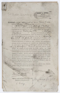 MORRIS JACOBS OF GEELONG: A March 1902 contract between Hendy & Apted, Architects (Moorabool St.) and Mr. Morris Jacobs, for "works to be done and material to be used in the alteration to shopfronts, repairs, painting, etc., to the premises in Malop Stree