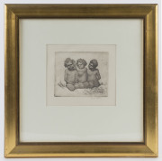 BENJAMIN EDWIN MINNS (1864-1937), Aboriginal children, etching, signed lower right in pencil "B.E. Minns", ​17 x 20cm - 2