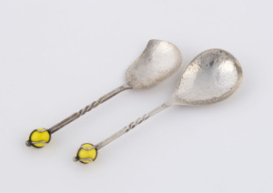 SARGISON'S two Australian silver jam spoons, Tasmanian origin, 20th century, stamped "Sargison's, Silver," and "Sargison's Silver, Hobart", the larger 13cm long, 40 grams