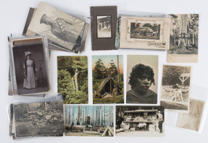 AUSTRALIA: A range of early RP postcards (or small format photographs) with subjects including WW1 soldiers, aborigines, a boating party, timber cutting, the "Kia-Ora Fruit Stand" (outside the Royal Hotel), family groups and landscapes. Noted a RP of Buch