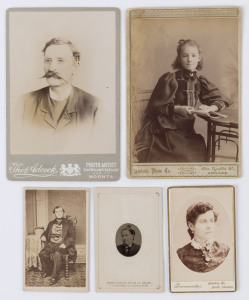 ADELAIDE & SOUTH AUSTRALIAN PHOTOGRAPHERS: Portraits, cartes-de-visite, etc.,(67 items).