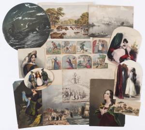 A binder containing a quantity of Baxter prints and similar items; various subjects and sizes.