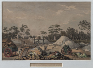 GEORGE FRENCH ANGAS [1822 - 1886] The Kapunda Copper Mine. lithograph printed with tint stone and hand-colouring from "South Australia Illustrated", 1847, 23 x 32cm.