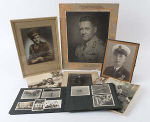 Australian & Allied Forces Selection: with family photographs of Sir Bernard Evans (WWII military officer and former Mayor of Melbourne), other WWII era photographs of servicemen and officers (few framed) plus others showing military engineers at work, wa