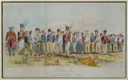 Edward BACKHOUSE (1808 - 1879), A Chain Gang. Convicts Going to Work nr Sidney, N. S. Wales, Hand coloured engraving, inscribed in image lower left "Edwd Backhouse 1842", 6 x 30.5cm.