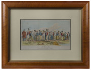 Edward BACKHOUSE (1808 - 1879), A Chain Gang. Convicts Going to Work nr Sidney, N. S. Wales, Hand coloured engraving, inscribed in image lower left "Edwd Backhouse 1842", 6 x 30.5cm. - 2