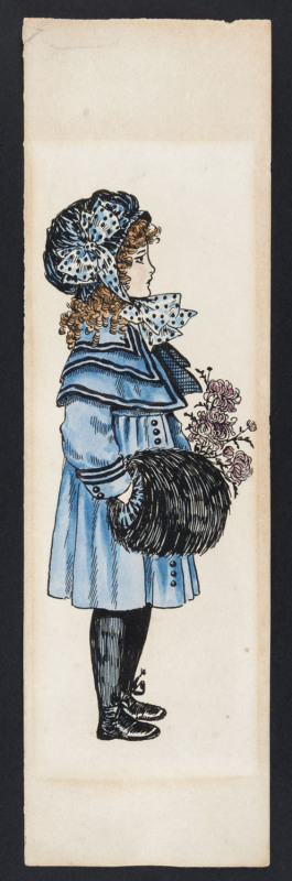 IDA RENTOUL OUTHWAITE (1888 - 1960) (Little Girl Blue) pen & watercolour, signed "Rentoul" in pencil, verso,