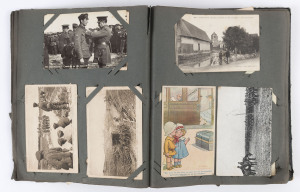 Mostly unused selection in album including Sydney Harbour views, European cards including real-photo of Guinness Brewery, Dublin (2), European WWI images including real-photo "Decorating a Canadian on the Field of Battle" & KGV Reviewing troops on Salisbu