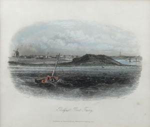 VICTORIA: Three framed hand-coloured engravings: "Belfast, Port Fairy" by Tingle, after S.T.Gill (1857), "The Bank of Australasia, Melbourne" by Arthur Wilmore (1862) and "Crown Lands Office, Melbourne) by Arthur Wilmore (1862). All from "Victoria Illustr