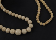 A whalebone bead graduated necklace, 19th century, has been restrung, 76cm long - 2