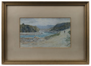 J. CROCKER (working c.1886, Australia), I.) coastal river scene, II.) coastal landscape, watercolours, signed lower right "J. Crocker", ​18 x 29cm - 4