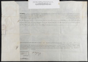 AN 1855 TASMANIAN LAND GRANT BY PURCHASE October 1855 land grant to EDWARD JOHN DAWES of a Township allotment in York Town, Van Diemen's Land, signed and sealed by the Governor, SIR HENRY EDWARD FOX YOUNG. (The price of £16/10/- is detailed in manuscript