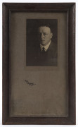 May MOORE (1881 - 1931) Studio portrait of Stanley Bruce, 14 x 9.5cm mounted on card signed May Moore lower left, in period frame, 36.5 x 21.5cm and dated "1917" verso.