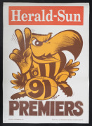 HAWTHORN: 1988, 1989 & 1991 original WEG premiership posters, (3); mixed condition. - 3