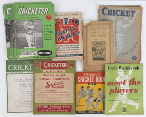 CRICKET - BOOKLETS, GUIDES & PROGRAMMES: 1930s-70s selection including :Cricket! Its Origin and Development" (1935, ABC Publications), "Cricket - As Demonstrated by Australia's Greatest Stoke Maker - Alan Kippax", 1948 Charlie Macartney "Fight for the Ash