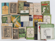 CRICKET - BOOKLETS, GUIDES & PROGRAMMES: 1930s-70s selection including :Cricket! Its Origin and Development" (1935, ABC Publications), "Cricket - As Demonstrated by Australia's Greatest Stoke Maker - Alan Kippax", 1948 Charlie Macartney "Fight for the Ash - 2