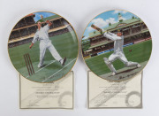 "Australia's Cricketing Greats", fine china plates issued by The Bradford Exchange, comprising Allan Border and Bill O'Reilly, both with certificates. (2).