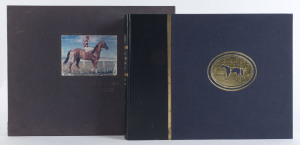 Notable Australian Thoroughbreds by Mountier, Mary., Clark, Barrie, Douglas M., Clark, Graeme [Published by Alister Taylor, New Zealand, 1981] Limited Edition #116/3,500 copies; navy blue fabric cover, and navy blue leather spine and spine folds. Gold gil