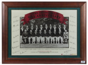 Glazed Selection of images incl. "The Invincibles - 50th Anniversary" limited edition with facsimile autographs, reprint of a 1930 Syd Miller humorous image of Australian cricketers, copy of an 1862 photograph showing English XI aboard Cobb & Co's Leviath