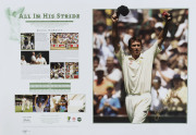 LIMITED EDITION PRINTS: comprising Glenn McGrath signed "All in his Stride" Test Career tribute lithograph, with fragment from the "strides" he wore in his final Test Match, numbered "306/358" with CofA, Gary Sobers signed "Brilliance all Round" Test Care