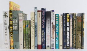 AUSTRALIAN CRICKETERS - BIOGRAPHIES/AUTOBIOGRAPHIES: selection of titles, a few signed, majority hardbound including "My World of Cricket" by Ian Chappell (1973), "The Archie Jackson Story" by David Frith (1974) signed by the author, "Lillee - My Life in Cricket" (1982) "Lillee - Over and Out" (1983), "The Demon Spofforth" by Richard Cashman (1990), "Under the Southern Cross - David Boon Autobiography" (1996), "Steve Waugh - Never Say Die" (2003), signed by Waugh
