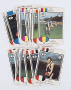 1975 Scanlens "Footballers" incomplete set [96/132] plus duplicates (64) and team checklists [9/12, with a few duplicates], G to VF. (174) - 2