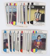 1975 Scanlens "Footballers" incomplete set [96/132] plus duplicates (64) and team checklists [9/12, with a few duplicates], G to VF. (174) - 5