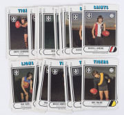 1976 Scanlens "Footballers" duplicates [194] incl. Michael Tuck (2), Leigh Matthews, Trevor Barker & Royce Hart (4); also checklists (15), mostly VG to VF; also Scanlen's 1970s "Card Locker", 14 segments (tear on one internal divider) for card storage wit - 4