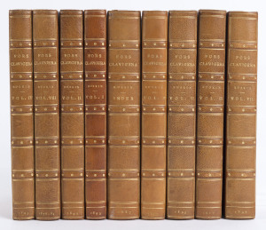 RUSKIN, John [1819 - 1900] Fors Clavigera - Letters to the Workmen and Labourers of Great Britain in 8 volumes + index for the 8 vols. [London, George Allen, 1895 and earlier] uniformly bound in half-calf with marbled end papers, gilt titles and decoratio