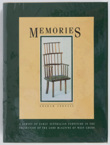 CORNALL, Graham "Memories. A Survey Of Early Australian Furniture In The Collection Of Lord McAlpine Of West Green", [Perth, W.A. 1990], first edition, hardcover with green boards and d/j ​