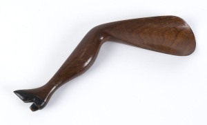 An Australian folk art shoehorn in the form of a lady's leg, Tasmanian blackwood, late 19th century, 20.5cm long