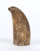 A scrimshaw whale's tooth engraved with a female portrait, 19th century, ​13cm high