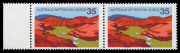 AUSTRALIA: Decimal Issues: 1976 (SG.629) Australian Scenes 35c Wittenoom Gorge, variety "Purple (mountain in background) omitted", fresh MUH pair with normal pair for comparison, BW: 749c - Cat $8,000+.  Rare multiple. - 2