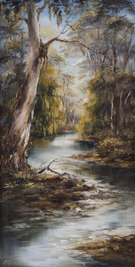 Artist Unknown (Australian bush stream) oil on board, signed and dated "79" lower left,