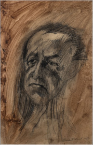 CHARLES BILLICH (b.1934), (Portrait of a Man), charcoal and watercolours, signed and dated "1967" at lower right, 56 x 35cm.