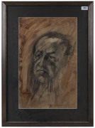 CHARLES BILLICH (b.1934), (Portrait of a Man), charcoal and watercolours, signed and dated "1967" at lower right, 56 x 35cm. - 2