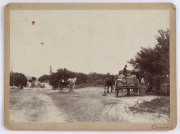 Group of five 19th and early 20th century photographs in the cabinet portrait format. A fascinating group including the "Victoria Hotel", bicycle repairing at Bulleen Road, Paramount Side Cars motorcycle shop, Re-Nu rubber shop and an early image titled " - 5