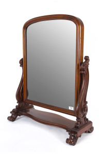 An Australian toilet mirror, finely carved in cedar, N.S.W. origin, 19th century, ​84cm high, 66cm wide, 29cm deep