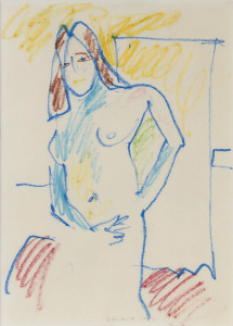 PETER UPWARD (1932 - 1984), (Nude), pastel, signed and dated "1972" at centre base, 52 x 37cm.