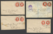 GREAT BRITAIN - Postal Stationery: Envelopes PTPO: 1892 QV group comprising ½d + ½d used (3), and 4d + ½d unused, 1894-1902 4d + ½d (ESC292) 1897 registered use to Berlin (backstamp), plus 1/- + ½d unused (ESC336); good to very fine condition. - 2