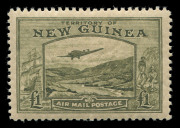 NEW GUINEA: 1939 (SG.212-225) ½d to £1 Bulolo Air set, faint spot on 10/-, otherwise well centred, fresh and unmounted, Cat. £1100. (14).   - 3