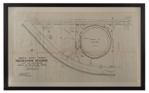 CITY OF MELBOURNE - SPORTS FACILITIES: 1932 (Dec.15) scale drawing by Staff Surveyor for "Amateur Sport Ground/Recreation Reserve/City of Melbourne/Parish of Melbourne North/County of Bourke" bounded by Swan Street to the North, Batman Avenue to the South