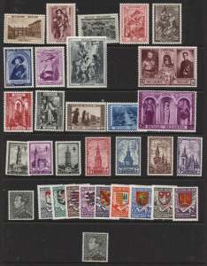 BELGIUM: 1940-1980s mint collection with 1939 Rubens & Orval sets, 1941-42 St Martin souvenir sheets imperf & perforated, 1950 Sport M/S, 1951 UNESCO, 1951 Queen Elisabeth, 1952 Basilica (MUH), 1953 Red Cross, later issues with some M/Ss; condition generally very fine.