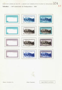 REST OF THE WORLD - Thematics: Buildings & Architecture - Proofs: El Salvador 1961 150th Anniversary of Independence (SG 1154-63) complete set of imperforate colour separations for the ten denominations, affixed to five pages from the printer's records.