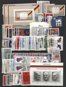 GERMANY: WEST GERMANY: 1974-2005 array crammed onto hagners with numerous sets, M/Ss & multiples MUH and/or used, mostly very fine. (many 100s)