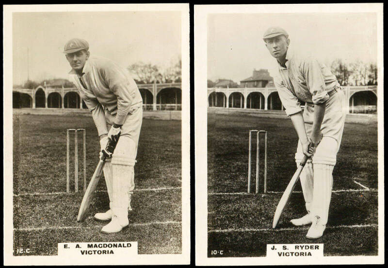 1924 Godfrey Phillips "Cricketers" (Brown Back), large size, real photo, part set [14/25]. Mainly G/VG. Very scarce.