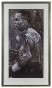 SUGAR RAY LEONARD: Stephen Holland lithograph print of the great American boxer, winner of world titles in five weight divisions, signed beneath by both Leonard and artist Stephen Holland, limited edition numbered '494' of 500, PSA/DNA Certificate of Auth - 2