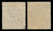 AUSTRALIA: KGV Heads - Single Watermark: 1d Rose Smooth Paper G21 Rusted (Pre-Substituted) ClichÃ©s [34-35] BW:71K(2)j & k (SG 21ca shade), Haymarket (NSW) or Melbourne machine cancellations largely clear of the affected areas, Cat. $12,000. Rare in any - 4